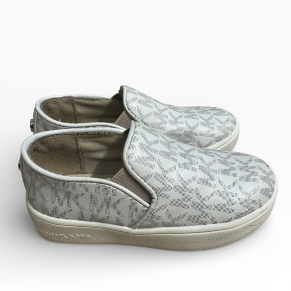 MICHAEL Michael Kors Jem Daley Slip On Sneakers White MK Logo Toddler Size